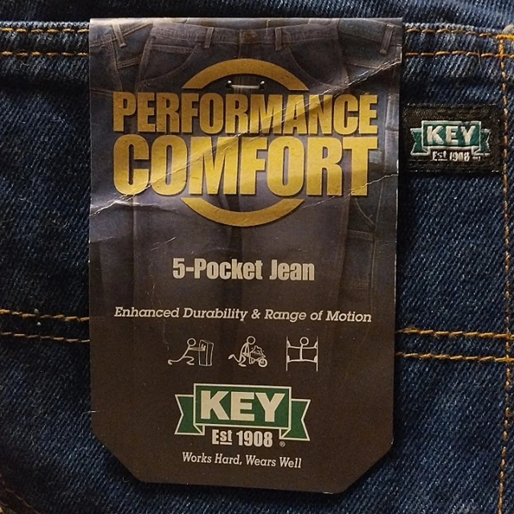 🆕NWT!! MEN'S KEY JEANS~ PERFORMANCE COMFORT RELAXED FIT~ SIZE 42×34 - Picture 10 of 11